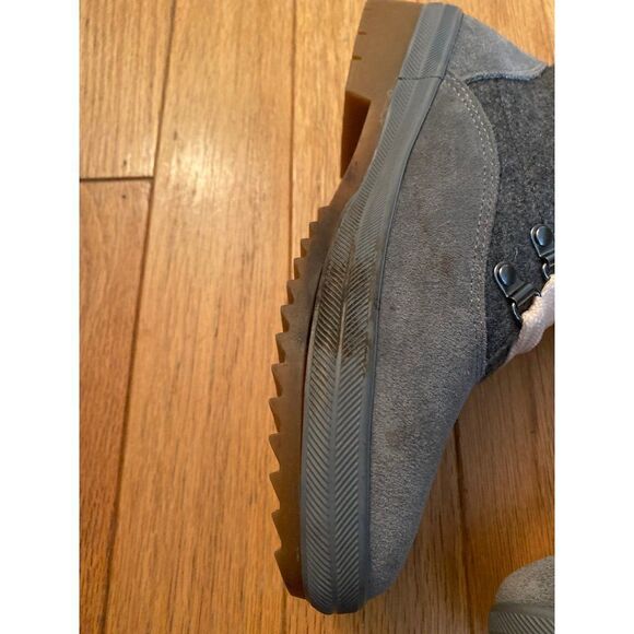 Keds, women's lace up grey suede high top winter ankle booties size 7.5 - Picture 5 of 9